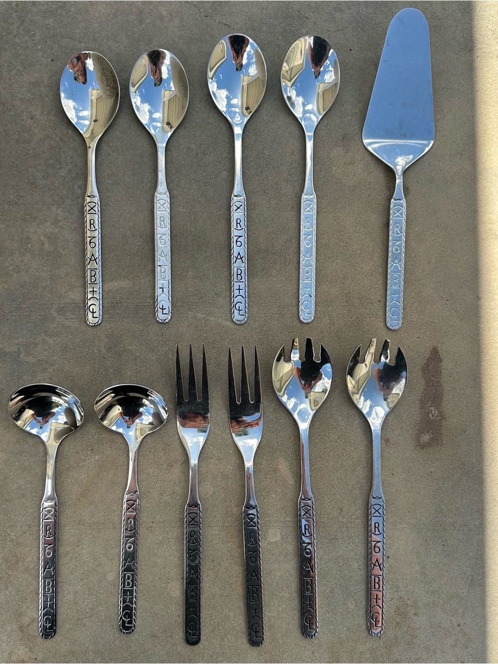 Cowboy Living RANCH BRANDS Stainless Serving Pieces 11 Total Pieces Western